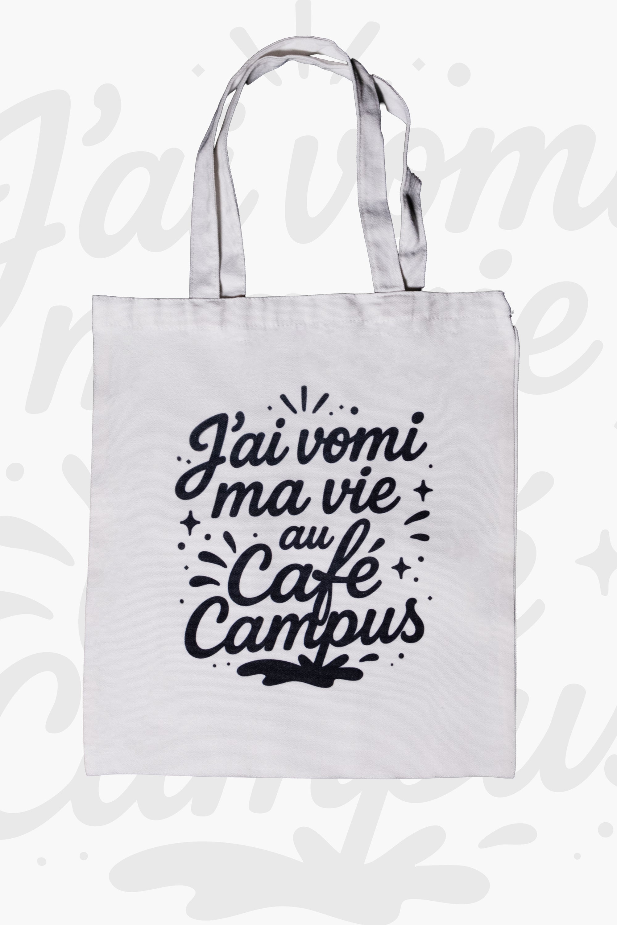 Tote bag J'ai vomi ma vie au Café Campus