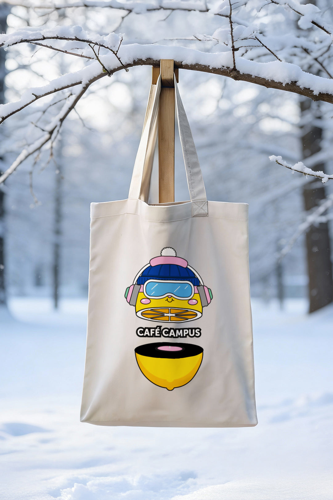 Tote bag Citron / Platine Édition hiver 🍋❄️🎧